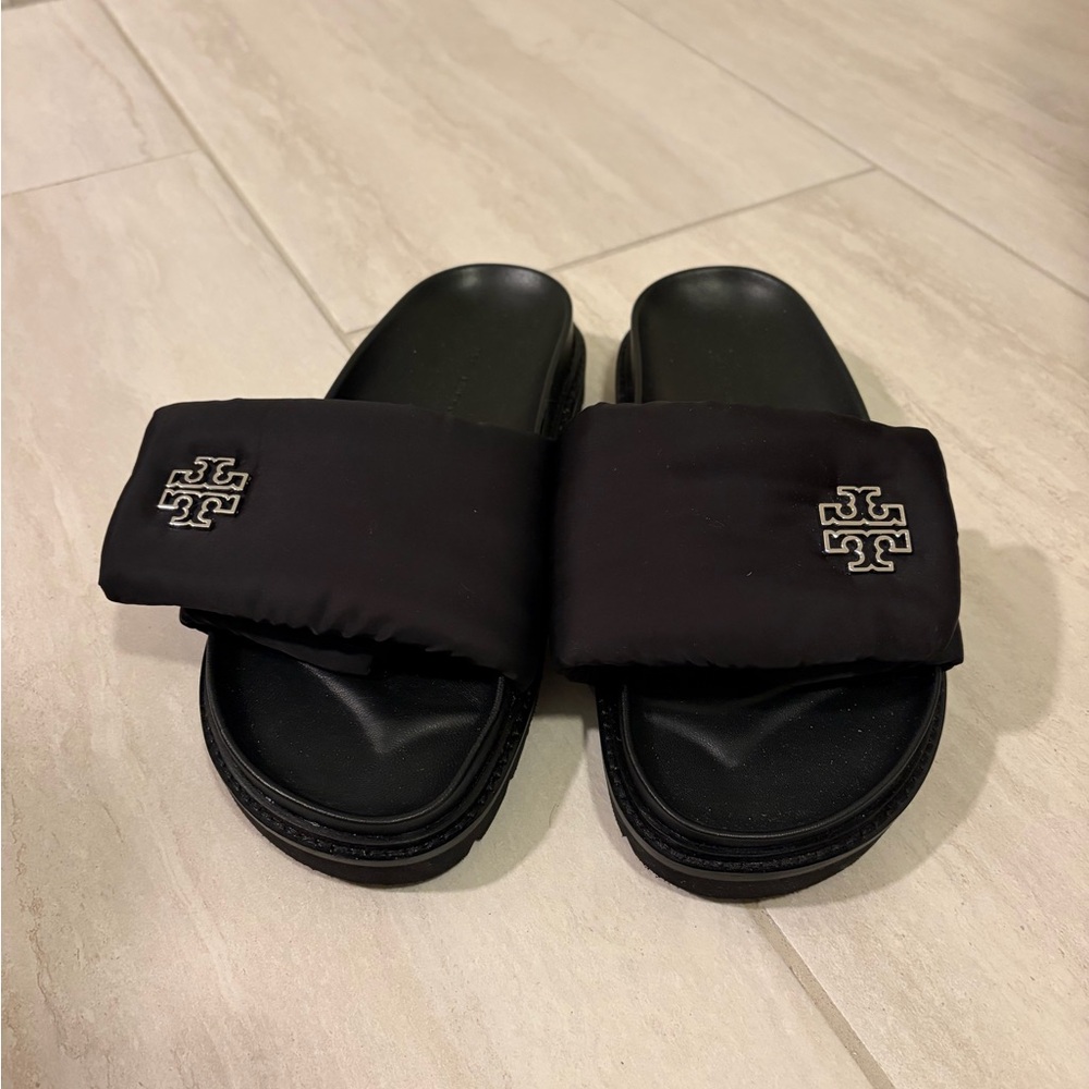 Tory Burch Black Slides Size 7